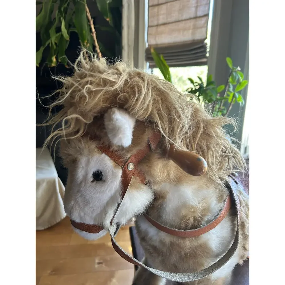 24” long vintage Trudi Giocattoli plush ride-on horse pony toy
